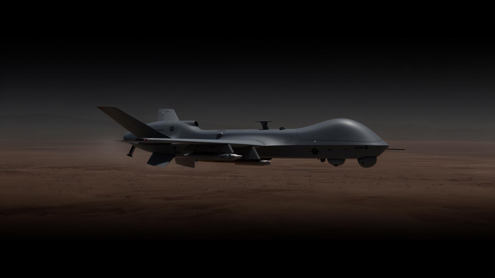 Autonomous reconnaissance UAV at dusk